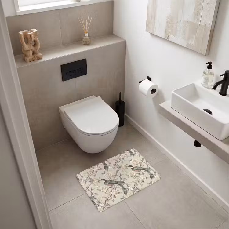 WC Mat - Bloem - Vogel - Kleurrijk — 6