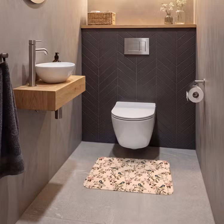 WC Mat - Bloesem - Koolmees - Roze — 2