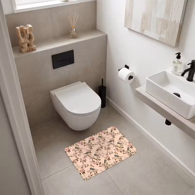WC Mat - Bloesem - Koolmees - Roze — 6