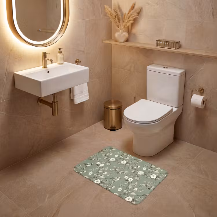 WC Mat - Botanisch - Vogels - Groen — 4