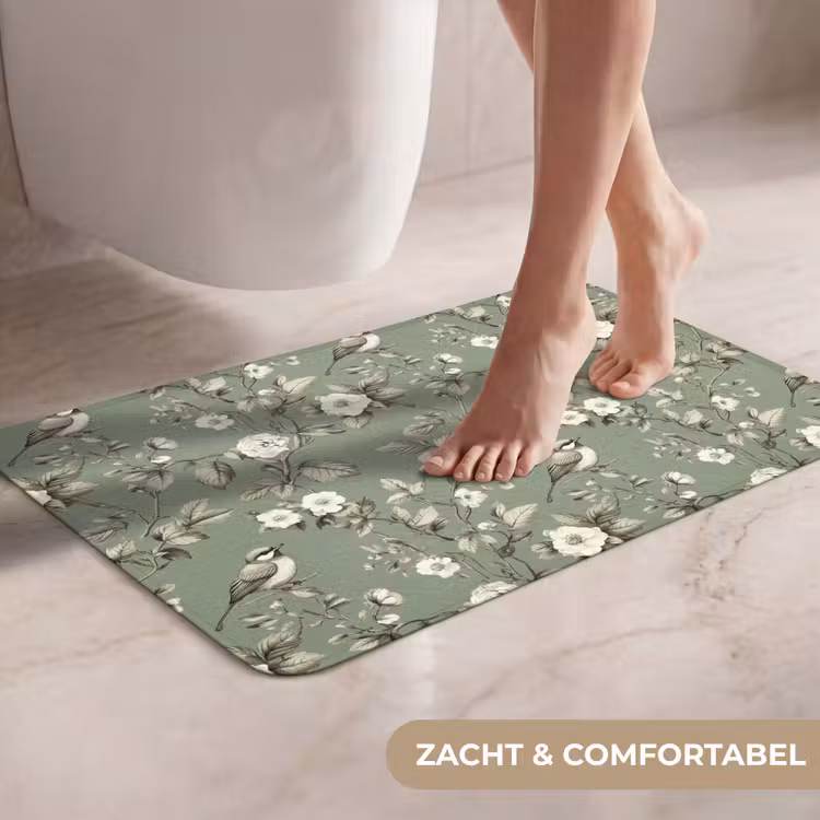 WC Mat - Botanisch - Vogels - Groen — 7