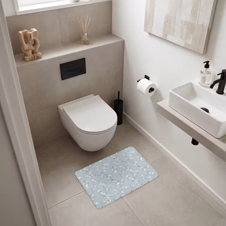 WC Mat - Klassiek - Bloemen - Blauw — 6