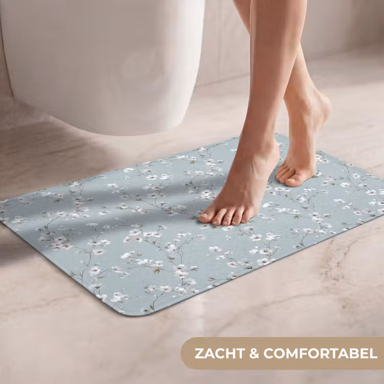 WC Mat - Klassiek - Bloemen - Blauw — 7