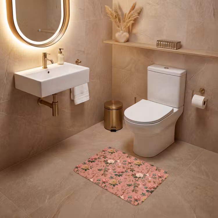 WC Mat - Klassiek - Botanisch - Roze — 4