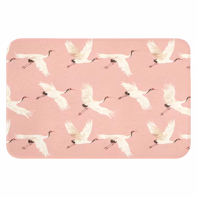 WC Mat - Modern - Kraanvogels - Roze — 1