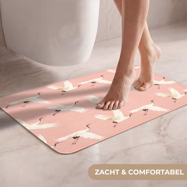 WC Mat - Modern - Kraanvogels - Roze — 7