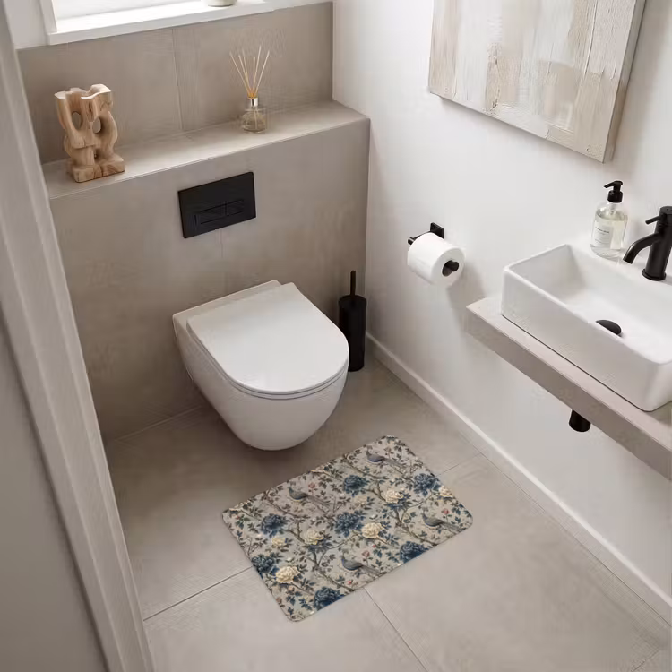 WC Mat - Pauw - Bloemen - Blauw — 6