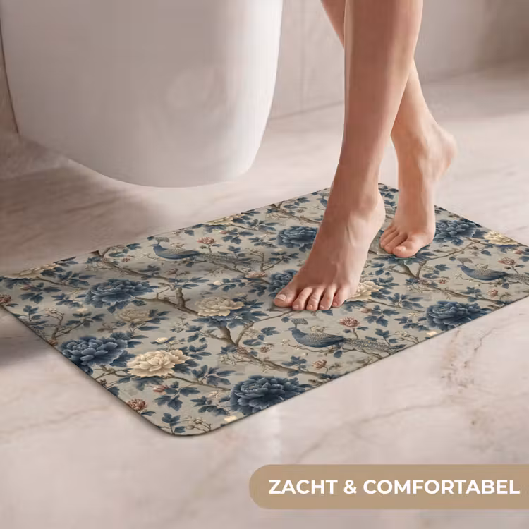 WC Mat - Pauw - Bloemen - Blauw — 7