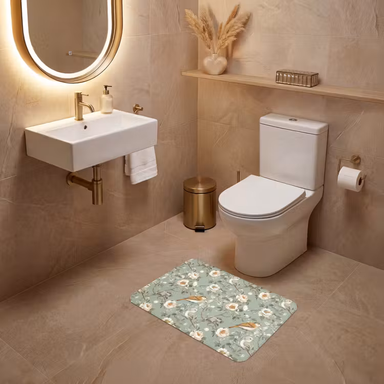 WC Mat - Roze - Vogels - Kleurrijk — 4