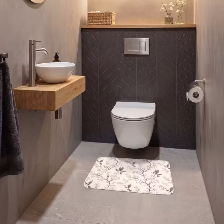 WC Mat - Takken - Vogels - Beige — 2