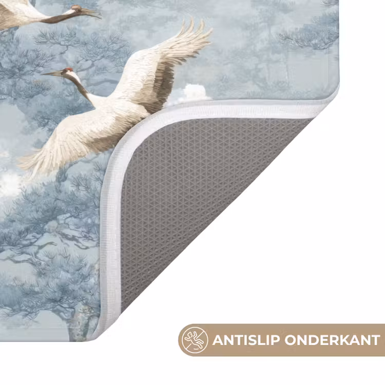 WC Mat - Wolken - Kraanvogels - Blauw — 3
