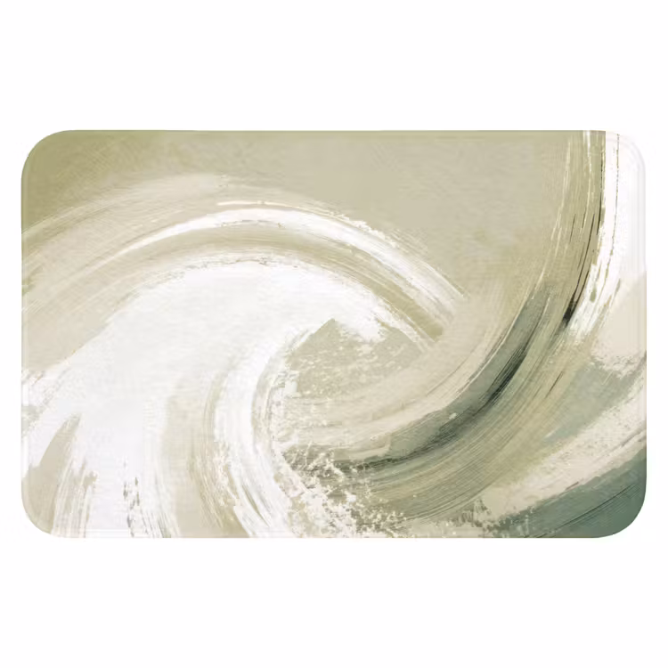 WC Mat - Abstract - Penseelstreken - Golven - Groen — 1