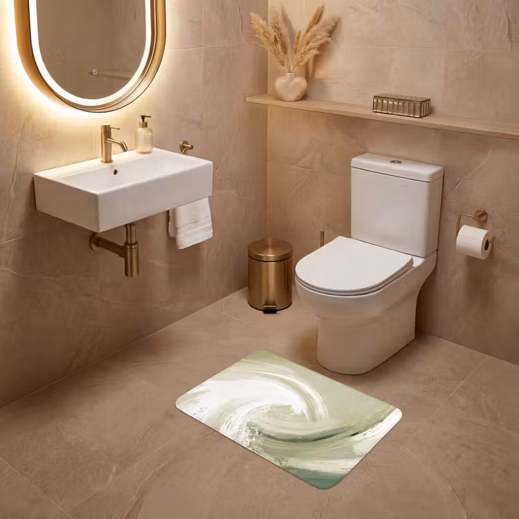 WC Mat - Abstract - Penseelstreken - Golven - Groen — 4
