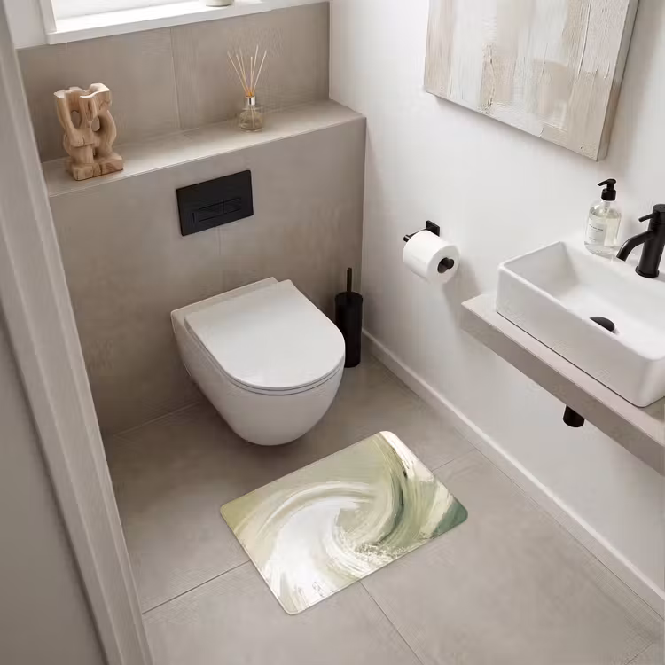 WC Mat - Abstract - Penseelstreken - Golven - Groen — 6