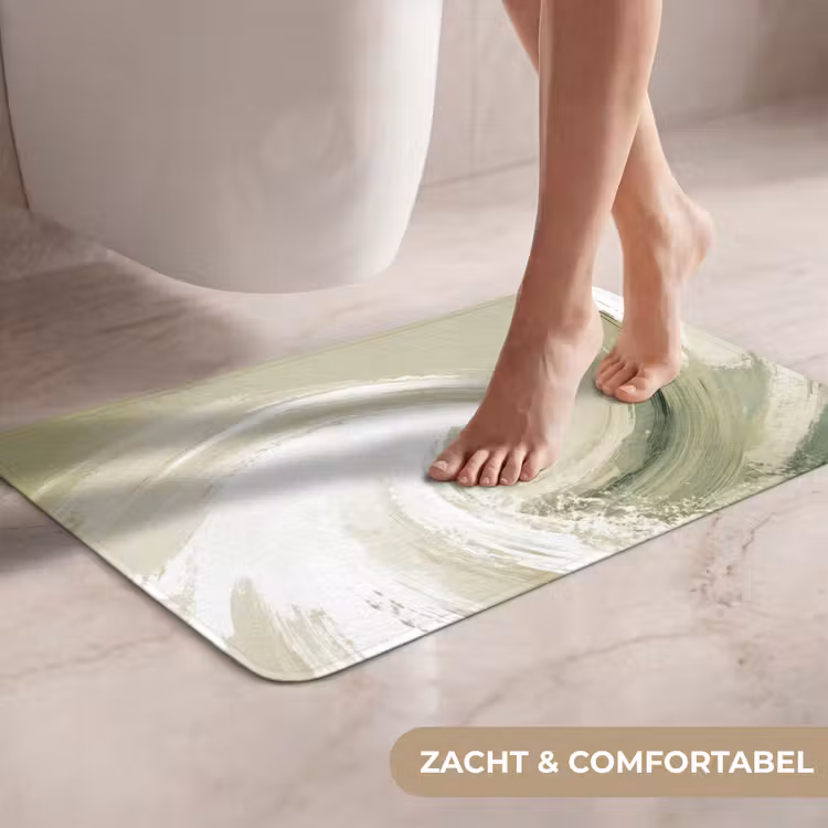 WC Mat - Abstract - Penseelstreken - Golven - Groen — 7