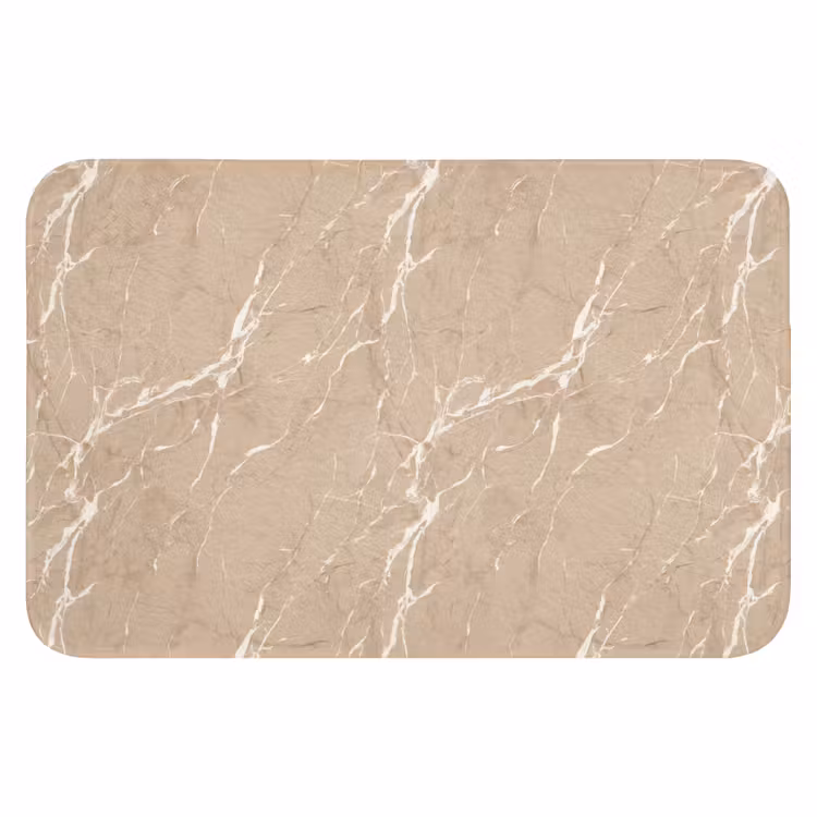 WC Mat - Beige - Marmer - Organisch - Wit — 1
