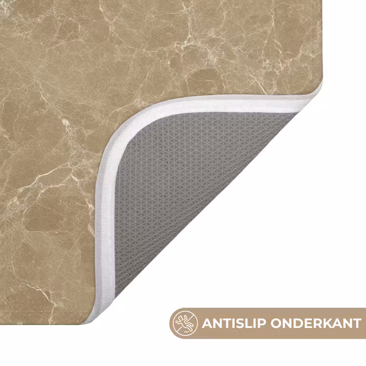 WC Mat - Beige - Marmer - Witte aders — 3