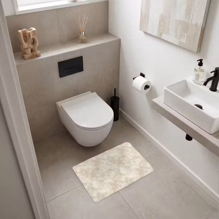 WC Mat - Beige - Reliëfstructuur - Natuursteen — 6