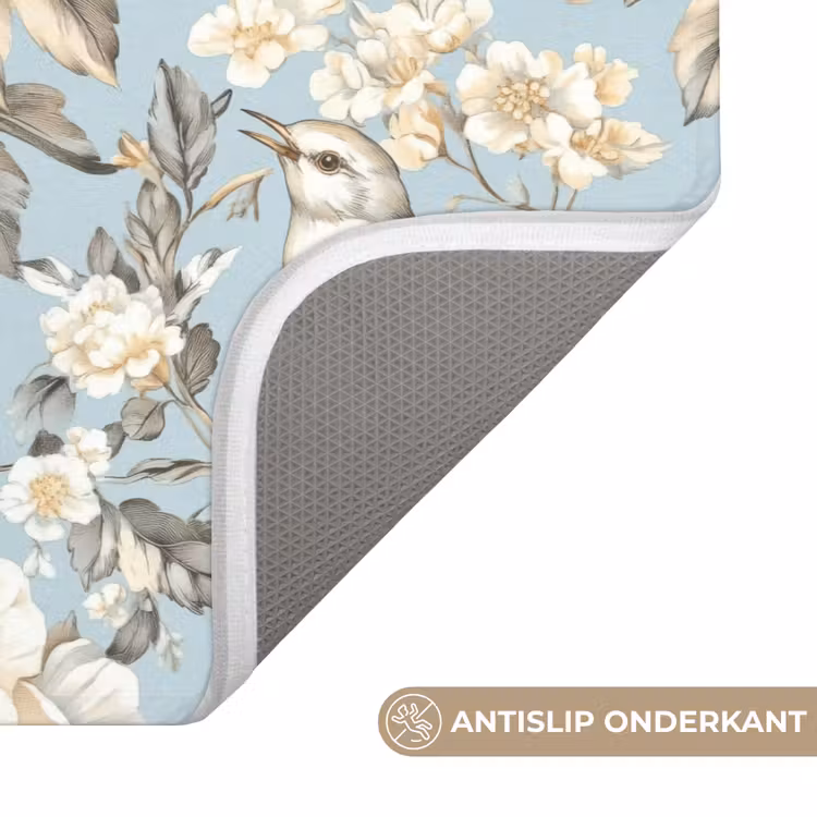 WC Mat - Botanisch - Zangvogel - Blauw — 3
