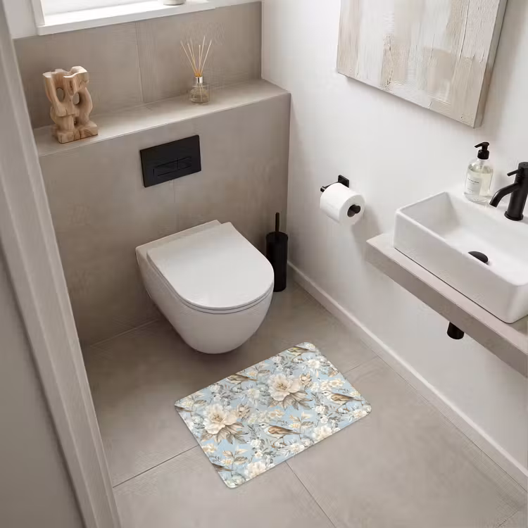 WC Mat - Botanisch - Zangvogel - Blauw — 6