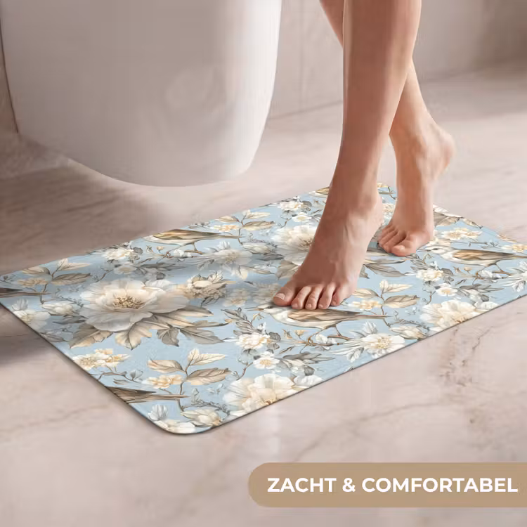 WC Mat - Botanisch - Zangvogel - Blauw — 7