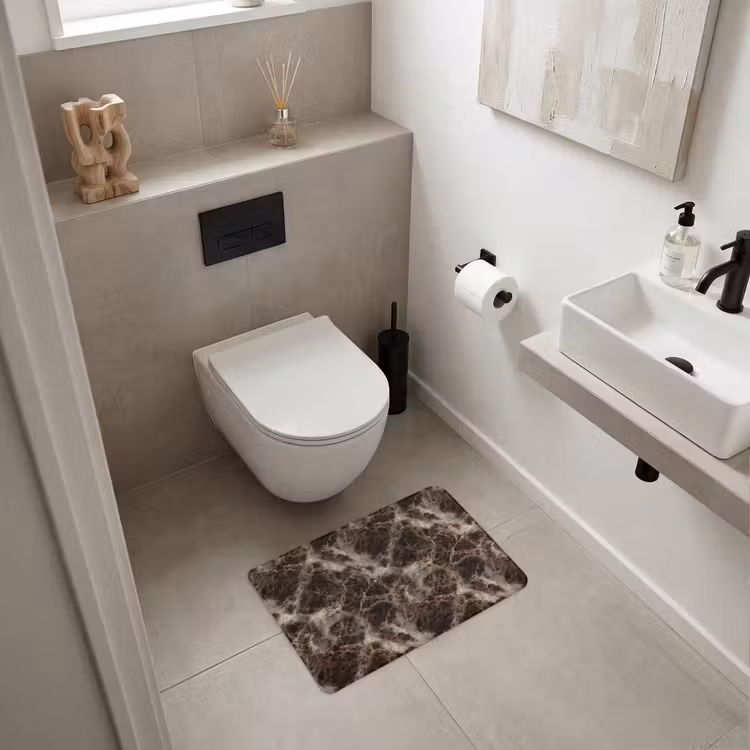 WC Mat - Bruin - Goud - Marmer — 6