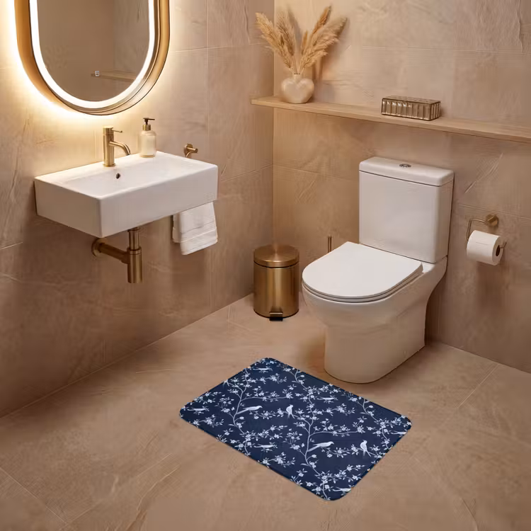 WC Mat - Grafisch - Bloesemtak - Blauw — 4