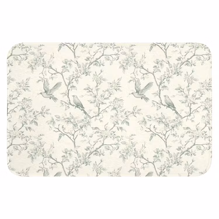 WC Mat - Klassiek - Vogels - Groen — 1