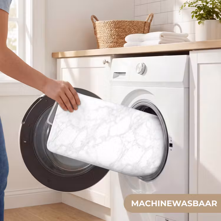 WC Mat - Minimalistisch - Wit - Grijze aders — 5