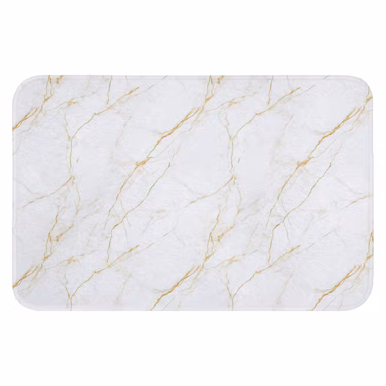 WC Mat - Wit - Marmer - Goud - Luxueus — 1