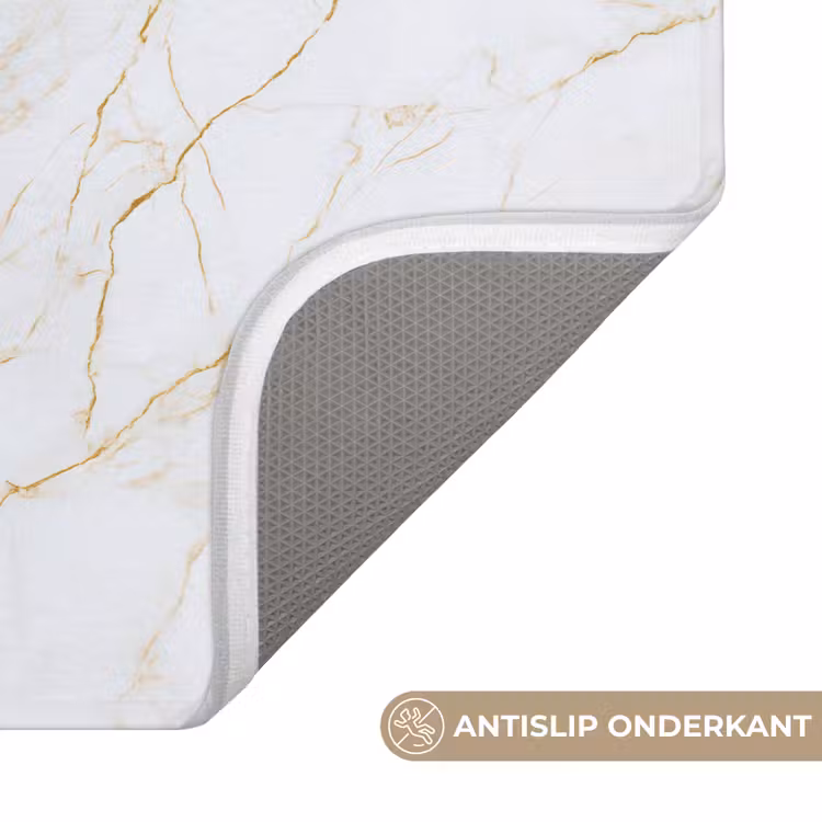 WC Mat - Wit - Marmer - Goud - Luxueus — 3