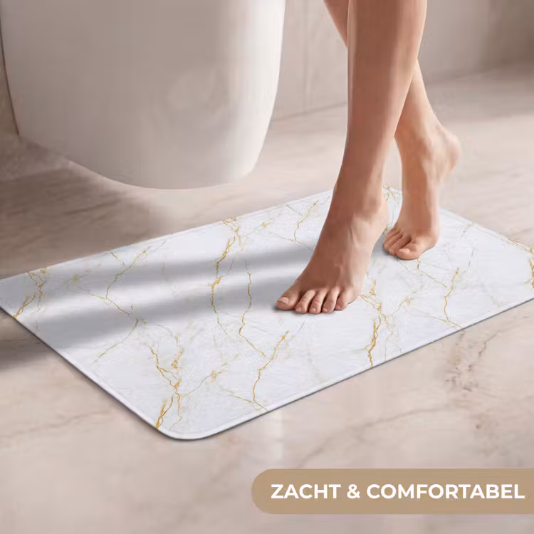 WC Mat - Wit - Marmer - Goud - Luxueus — 7