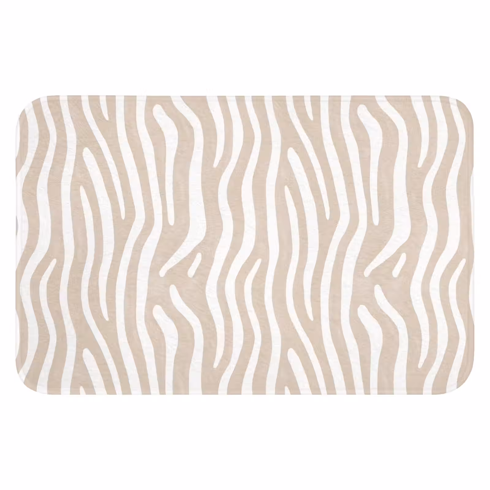 WC Mat - Abstract - Zebra - Beige — 1