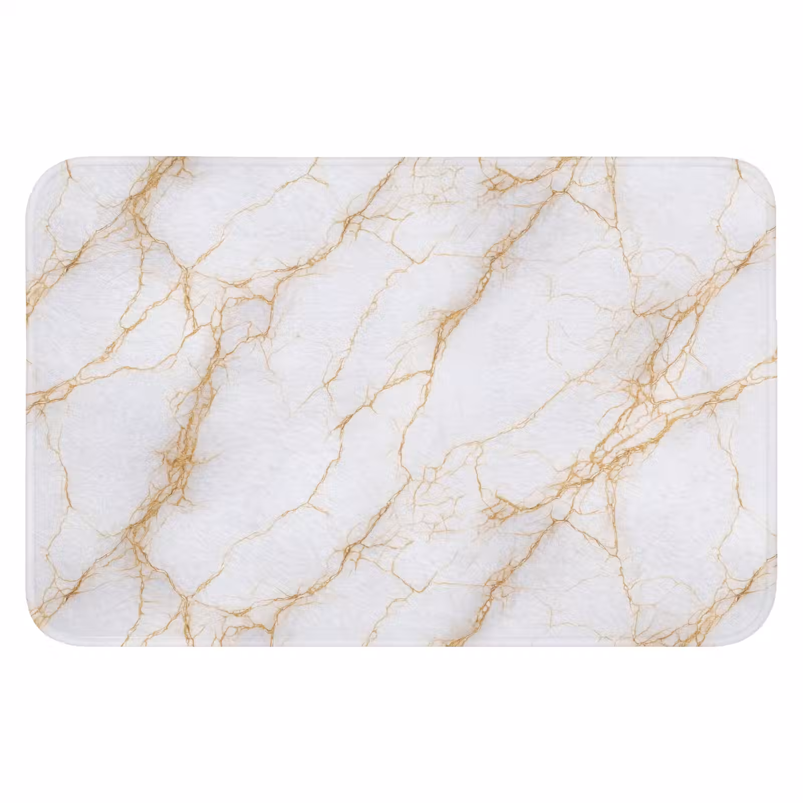 WC Mat - Wit - Goud - Marmer - Aders — 1