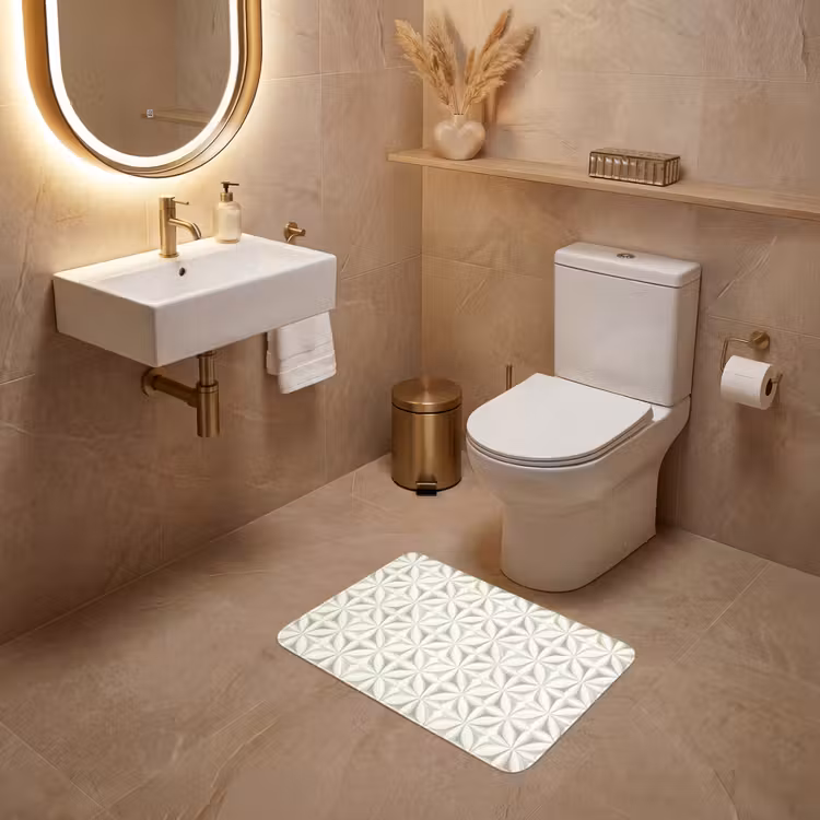 WC Mat - Abstract - Structuur - Grijs - Wit — 4