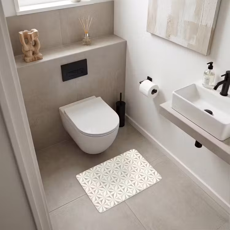 WC Mat - Abstract - Structuur - Grijs - Wit — 6