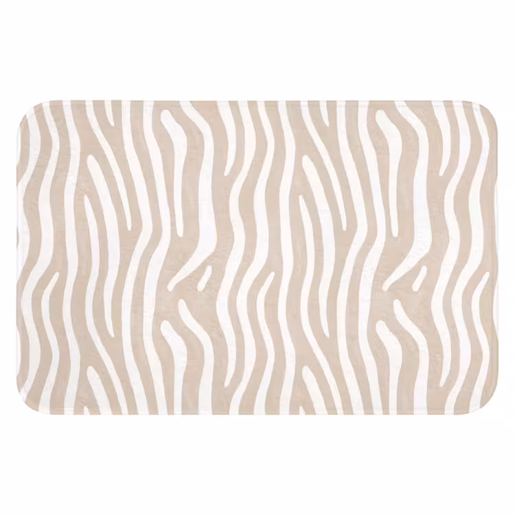 WC Mat - Abstract - Zebra - Beige — 1