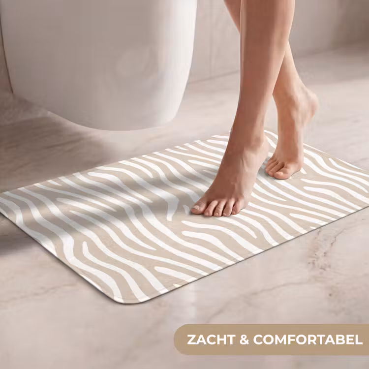 WC Mat - Abstract - Zebra - Beige — 7