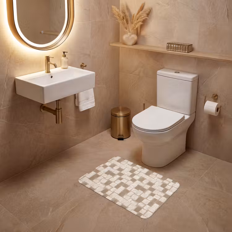 WC Mat - Blok - Patroon - Bruin — 4