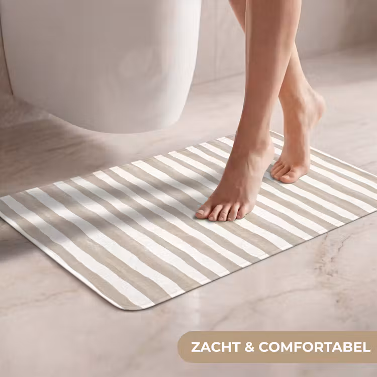 WC Mat - Minimalistisch - Strepen - Beige — 7
