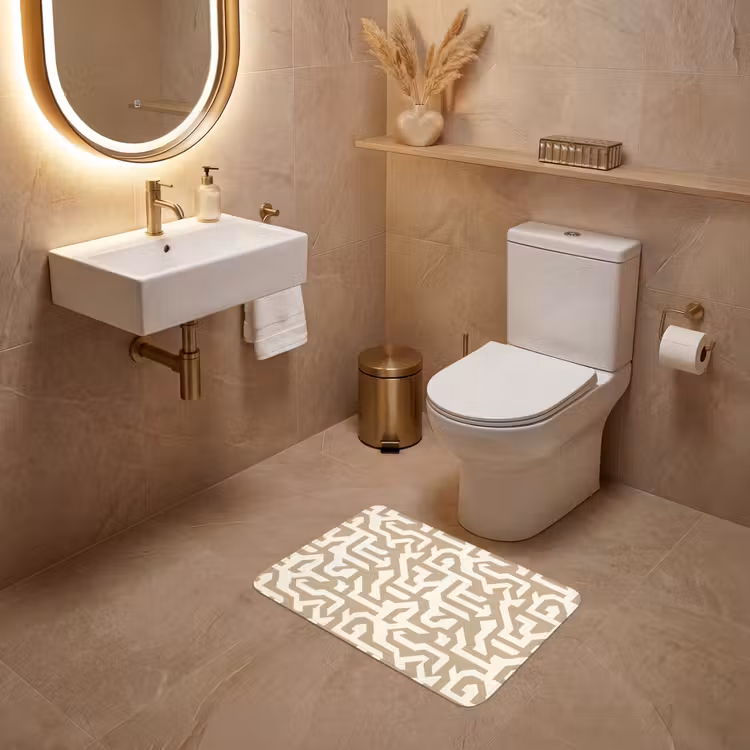 WC Mat - Modern - Abstract - Beige — 4