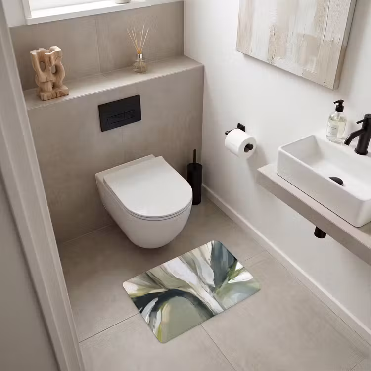 WC Mat - Natuur - Abstract - Groen - Penseelstreken — 6