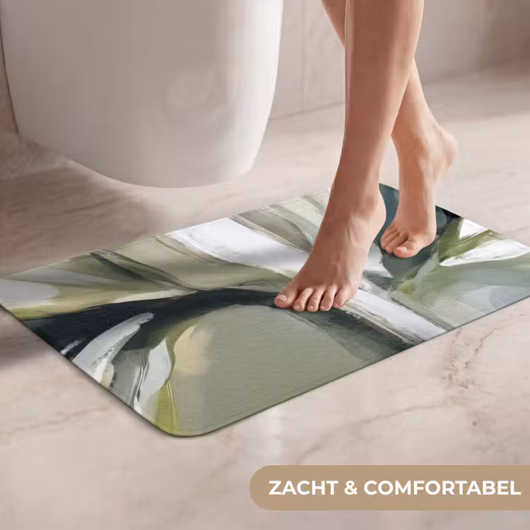 WC Mat - Natuur - Abstract - Groen - Penseelstreken — 7