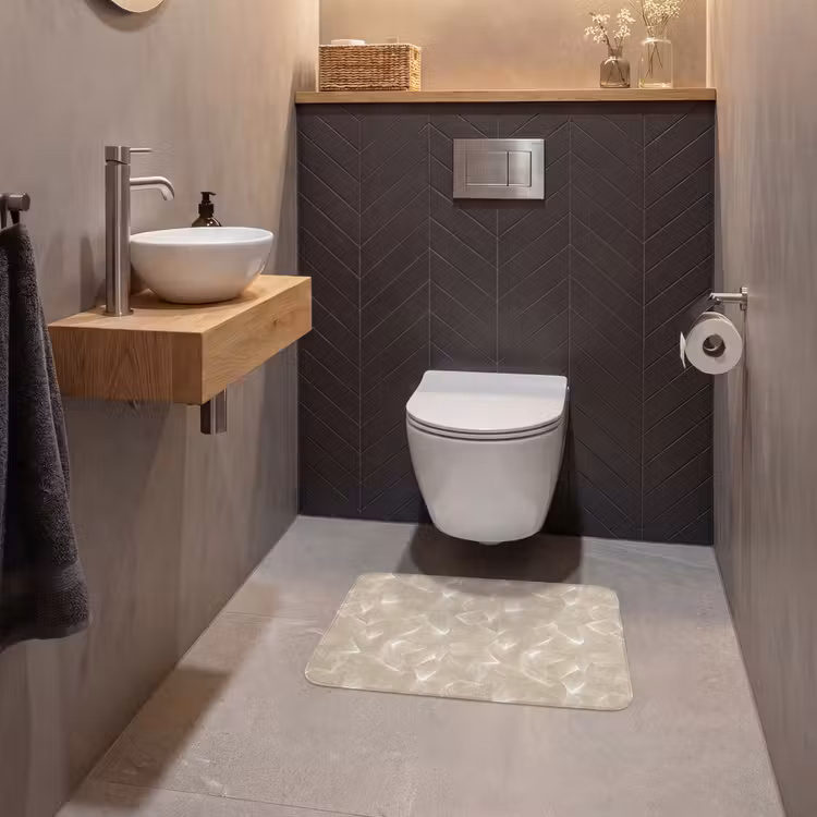 WC Mat - Organisch - Textuur - Beige — 2