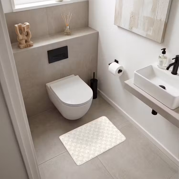 WC Mat - Patroon - Bloemen - Beige — 6