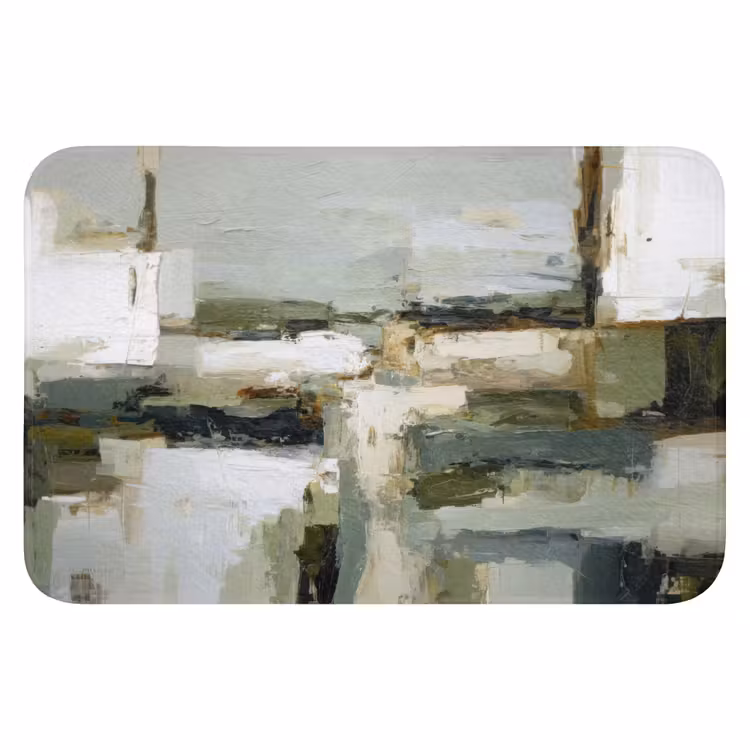 WC Mat - Penseelstreken - Groen - Abstract - Japandi — 1