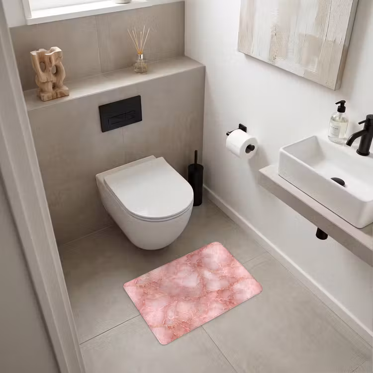 WC Mat - Roze - Kwarts - Goud - Marmer — 6