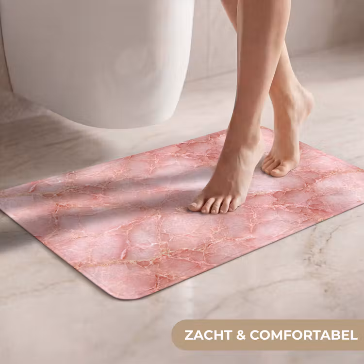 WC Mat - Roze - Kwarts - Goud - Marmer — 7