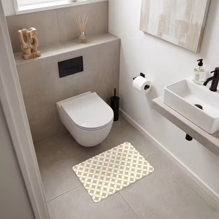 WC Mat - Symmetrisch - Motief - Beige — 6