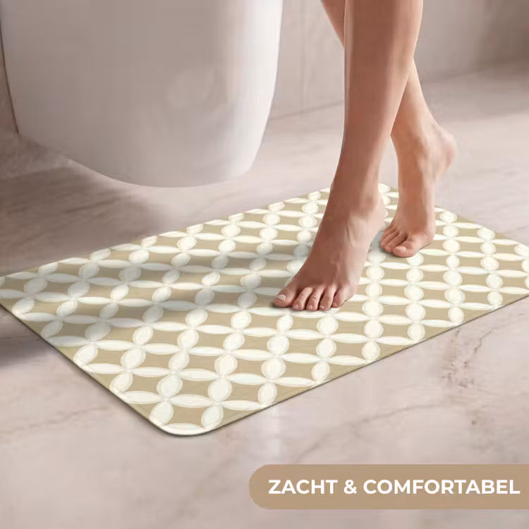 WC Mat - Symmetrisch - Motief - Beige — 7